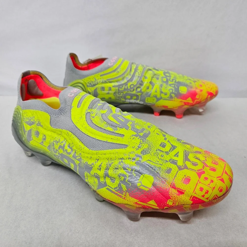 Adidas Copa Sense+ FG Soccer Cleats FY6226 Clear Onix Grey Yellow Men's Size 8